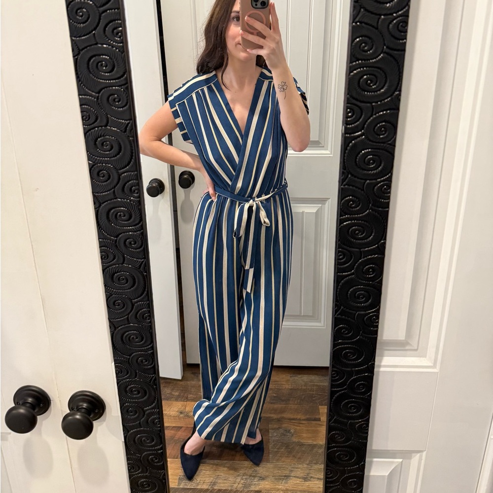 Blue and Tan jumpsuit